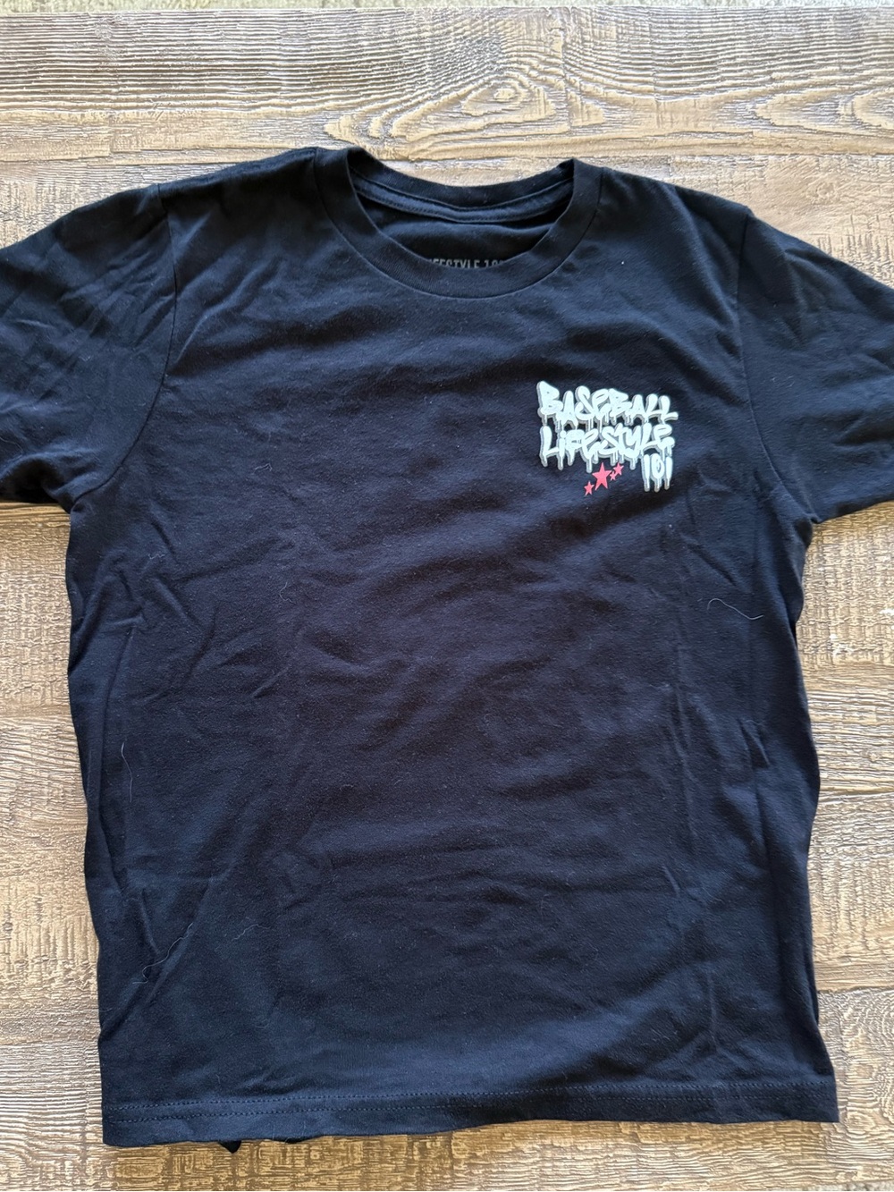 Baseball Lifestyle 101 Black Graphic Short-Sleeve T-Shirt